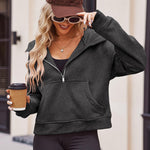 Zeagoo Womens Half Zip Cropped Hoodies