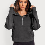 Zeagoo Womens Half Zip Cropped Hoodies