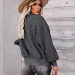 Fuzzy Fleece Jackets Oversized Open Front Coat Zipper Outwear(TTShop02) - Zeagoo (Us Only)