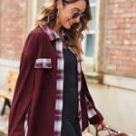 Zeagoo Womens Corduroy Flannel Shacket Jacket Casual Plaid Shirts