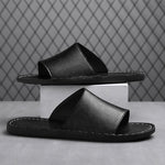 Sandro Leather Slide Sandals