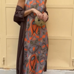 Women's Printed Satin Cardigan Dress Two-Piece Set