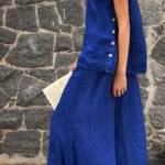 Women's Solid Color Casual Loose Stylish Sleeveless Top Pants Two Piece Suit