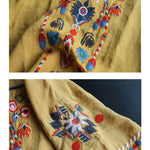 Women's Retro Ethnic Embroidered Style Loose Casual Cotton And Linen Shirt