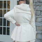 Faux Fur Lapel Double-Breasted Thick Wool Coat - Zeagoo (Us Only)