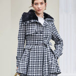 Faux Fur Lapel Double-Breasted Thick Wool Coat - Zeagoo (Us Only)