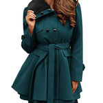 Faux Fur Lapel Double-Breasted Thick Wool Coat - Zeagoo (Us Only)