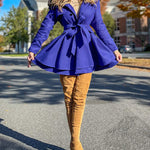 Faux Fur Lapel Double-Breasted Thick Wool Coat - Zeagoo (Us Only)