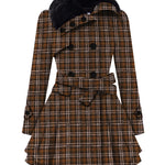 Faux Fur Lapel Double-Breasted Thick Wool Coat - Zeagoo (Us Only)