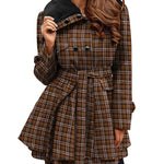 Faux Fur Lapel Double-Breasted Thick Wool Coat - Zeagoo (Us Only)