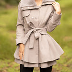 Faux Fur Lapel Double-Breasted Thick Wool Coat - Zeagoo (Us Only)