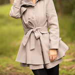 Faux Fur Lapel Double-Breasted Thick Wool Coat - Zeagoo (Us Only)