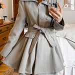 Faux Fur Lapel Double-Breasted Thick Wool Coat - Zeagoo (Us Only)