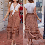 Zeagoo Women's Midi Skirts Boho High Waist A Line Casual Maxi Work Skirt Summer