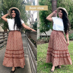 Zeagoo Women's Midi Skirts Boho High Waist A Line Casual Maxi Work Skirt Summer