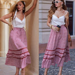 Zeagoo Women's Midi Skirts Boho High Waist A Line Casual Maxi Work Skirt Summer