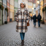 Lina ��� Cozy Plaid Knit Jacket