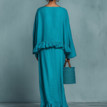 Women's Minimalist Linen Blend Blouse And Straight Skirt Set