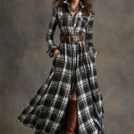 Giulietta - Maxi Check Shirt Dress with Belt