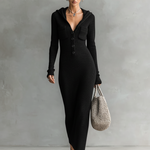 Women's Slim-fit Hooded Knitted Maxi Dress