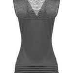 Ruched Cowl Neck Tank Tops - Zeagoo (Us Only)
