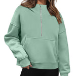 Zeagoo Womens Half Zip Cropped Hoodies