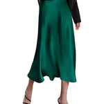 Satin Zipper Elegant Work Skirts - Zeagoo (US Only)