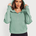 Zeagoo Womens Half Zip Cropped Hoodies