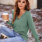 Zeagoo Women's Long Sleeve V Neck Slim Fit T Shirts