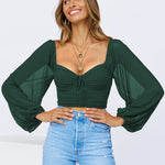 Tie Knot Ruched Crop Tube Top - Zeagoo (Us Only)