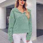 Zeagoo Womens Half Zip Cropped Hoodies