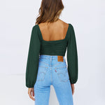 Tie Knot Ruched Crop Tube Top - Zeagoo (Us Only)