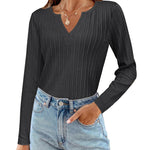 Zeagoo Women's Long Sleeve V Neck Slim Fit T Shirts