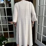 Accordion Pleated Irregular Hem Linen Dress