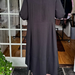 Accordion Pleated Irregular Hem Linen Dress