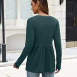 Dressy Casual Pemplu Long Sleeve Henley Shirt (US Only)
