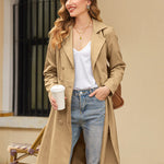 Zeagoo Women's Trench Coats Double-Breasted Long Coat with Belt (Us Only)