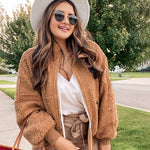 Fuzzy Fleece Jackets Oversized Open Front Coat Zipper Outwear(TTShop02) - Zeagoo (Us Only)