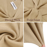 Twist Front Knitted Bodycon Dress - Zeagoo (Us Only)