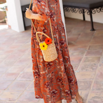 Floral-print Cotton Midi Dress