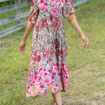 Floral-print Cotton Midi Dress