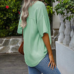 Loose Blouse Casual V Neck Shirt - Zeagoo (Us Only)