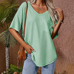Loose Blouse Casual V Neck Shirt - Zeagoo (Us Only)