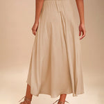High Waisted Flowy Elastic Skirts , Lightweight Long Skirts - Zeagoo (Us Only)