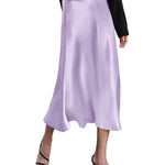 Satin Zipper Elegant Work Skirts - Zeagoo (US Only)