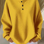 Livia | Waffle Knit Henley Top