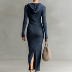 Women's Slim-fit Hooded Knitted Maxi Dress