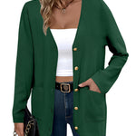 Zeagoo Women's V Neck Button Long Cardigan Sweater