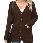 Zeagoo Women's V Neck Button Long Cardigan Sweater