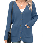 Zeagoo Women's V Neck Button Long Cardigan Sweater